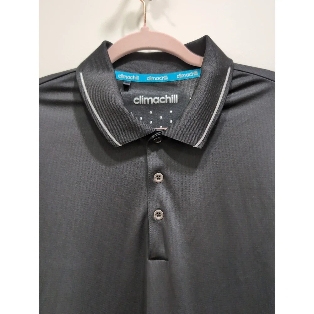 Adidas Climachill Black Polo Shirt Men's Size Medium